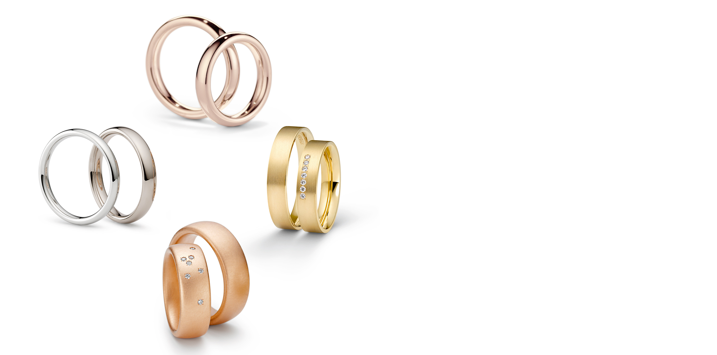 Verschiedene Ring jeweils in Form für Damen und Herren